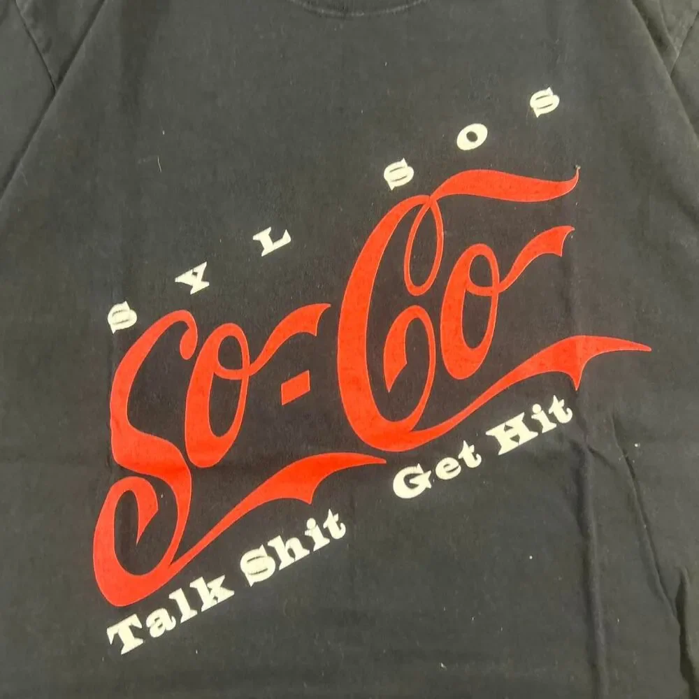 Vintage Biker T-shirt So-Co Talk Shit Get Hit